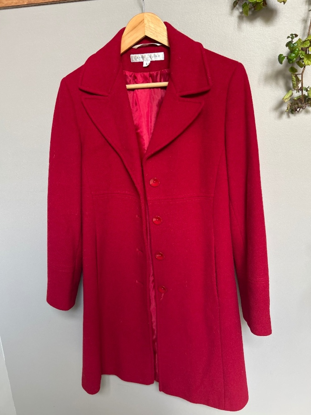 Red wool coat